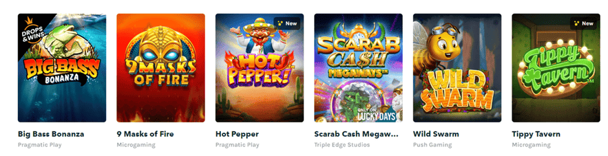 Top online slot games available at Lucky Days Casino